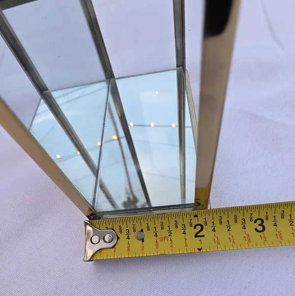 Brass / Gold Mirrored Jewelry Necklace Display BOX - Picture 9 of 9